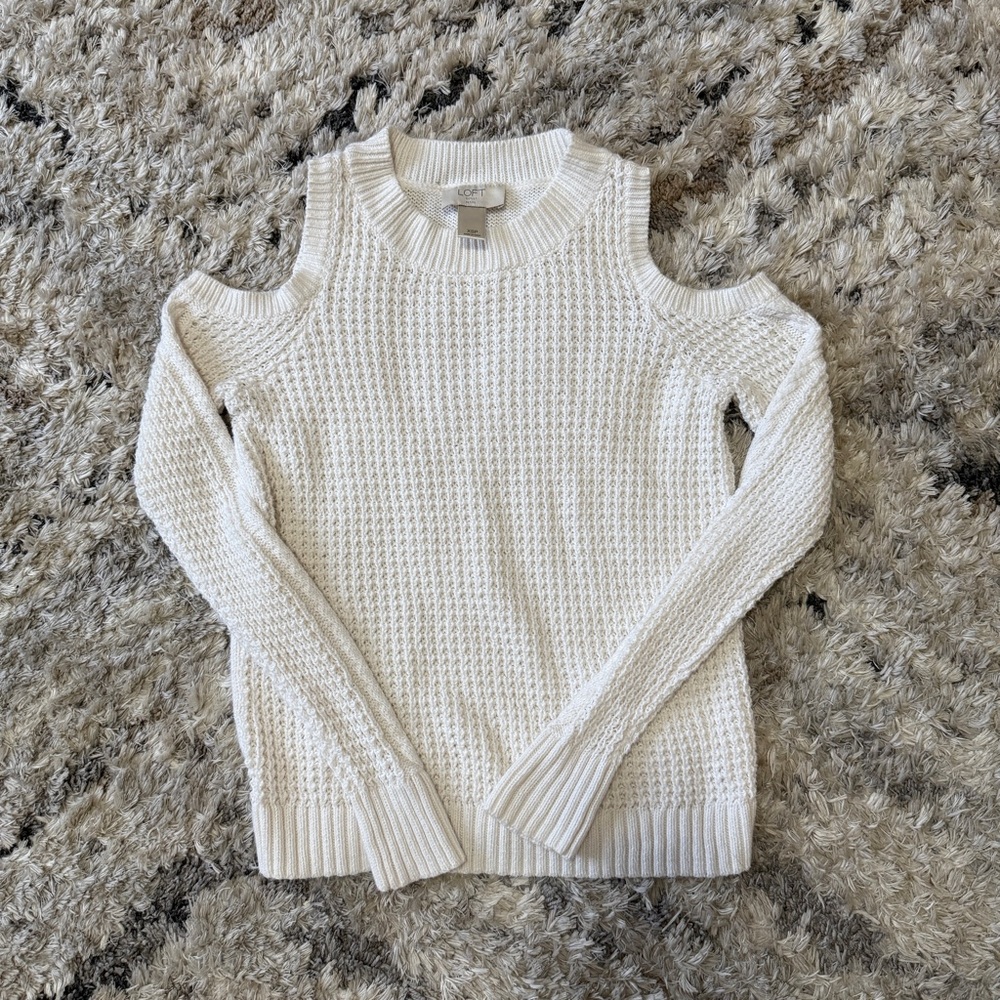 LOFT Off-the-Shoulder Cream Sweater